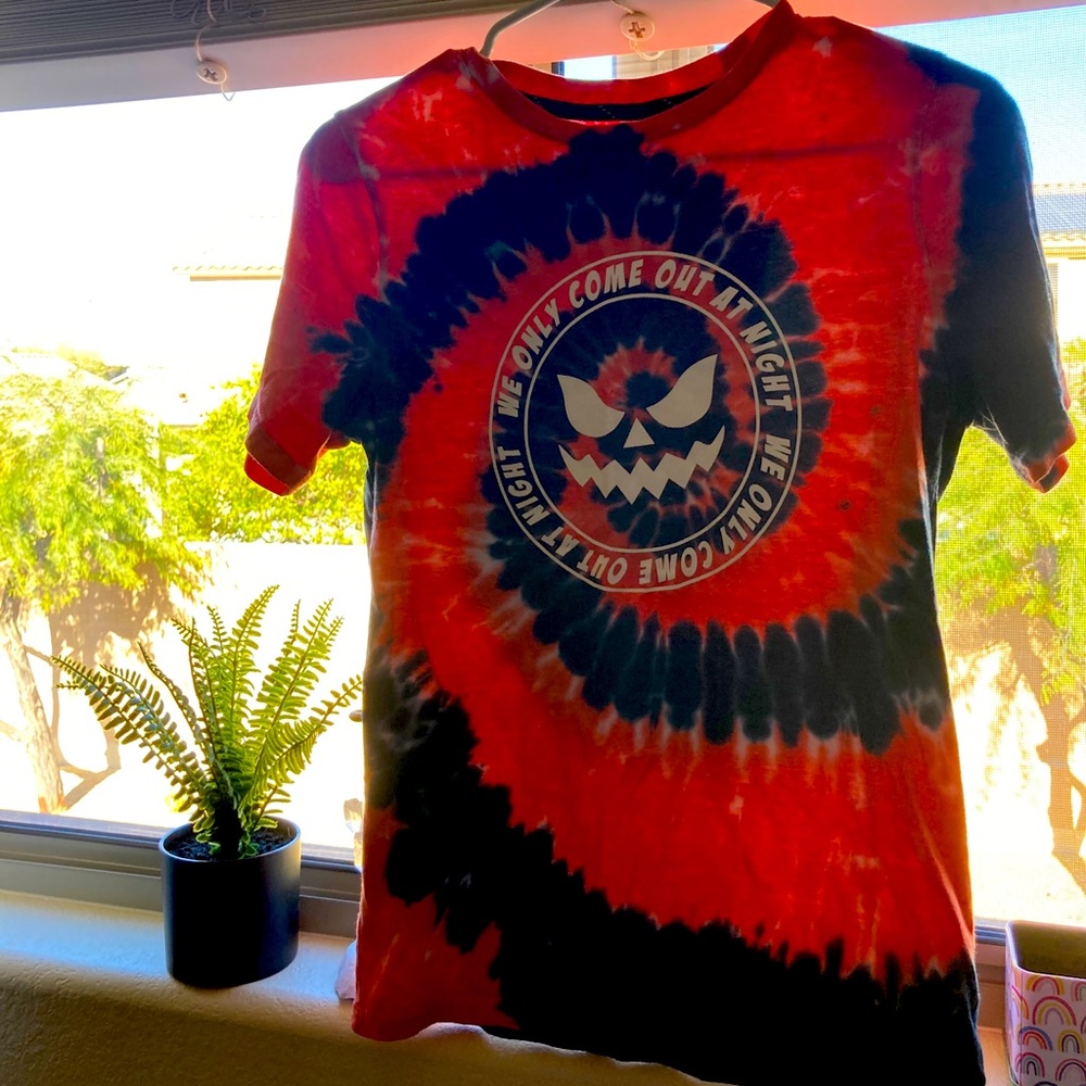We Only Come Out at Night 🎃 tie dye tee